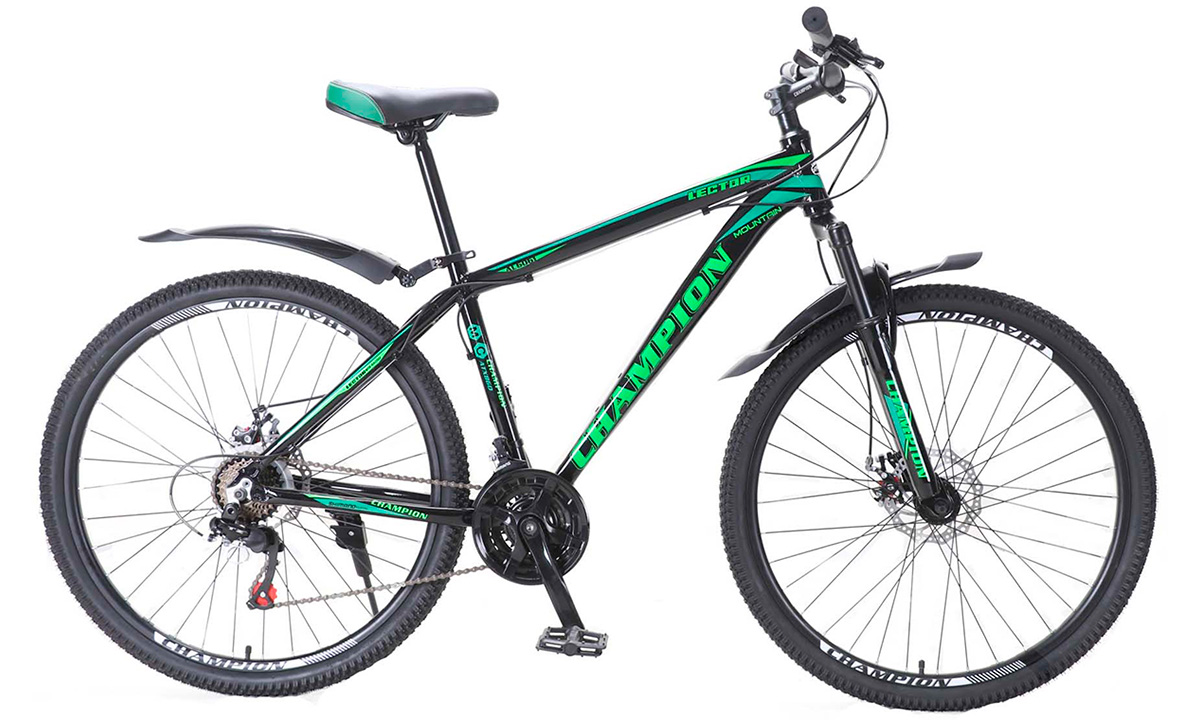Фотография Велосипед Champion Lector 29" 2021, размер XL, Черно-зеленый